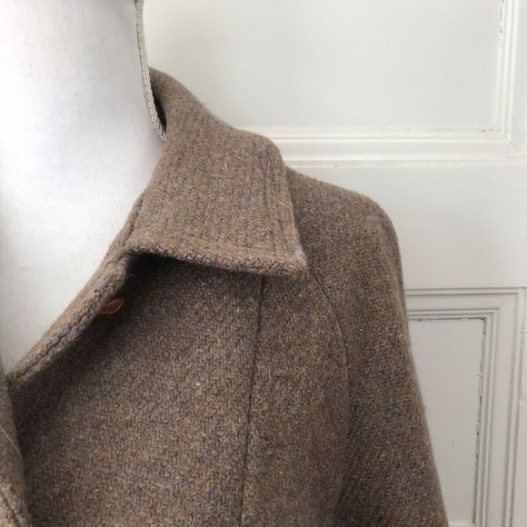 Vintage 50s Brown Tweed Wool Overcoat Coat Raglan Sleeves - Picture 3 of 9